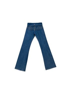 Blue Embroidered Flare Women’s Jeans